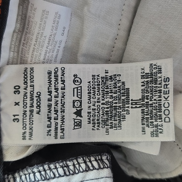 Dockers Black Slim Tapered Cotton Mens Pants.  Size 31 - Picture 9 of 11